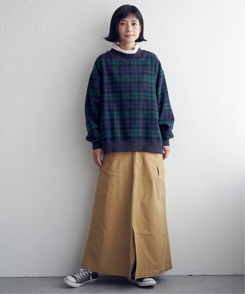 LBC(エルビーシー)の「チェック切り替えリブプルオーバー(スウェット・レディース・グリーン/ネイビー/ベージュ・M)」の17枚目の写真