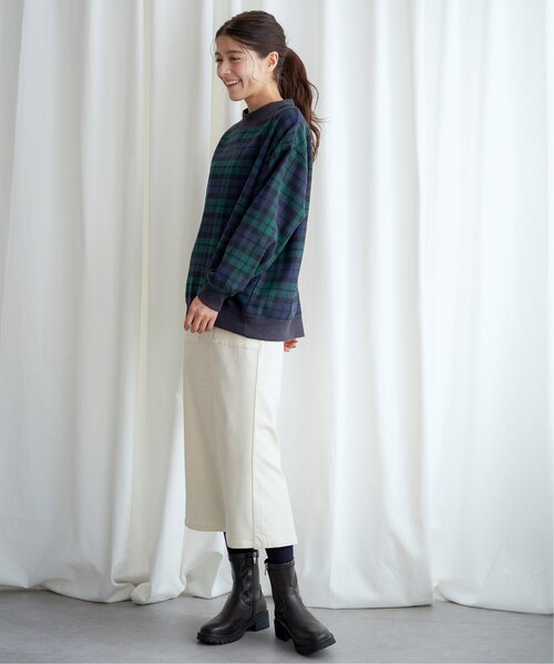 LBC(エルビーシー)の「チェック切り替えリブプルオーバー(スウェット・レディース・グリーン/ネイビー/ベージュ・M)」の21枚目の写真