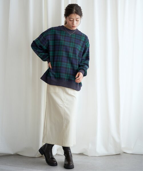 LBC(エルビーシー)の「チェック切り替えリブプルオーバー(スウェット・レディース・グリーン/ネイビー/ベージュ・M)」の22枚目の写真