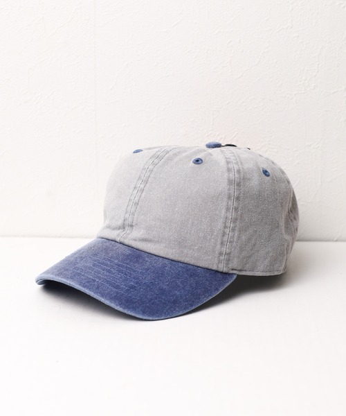newhattan（ニューハッタン）の「《newhattan》Baseball Low Cap pigment dyed two tone（キャップ・レディース・ブラック系1/グレー系1/グレー系2/グレー系3/ベージュ系1/ベージュ系2/カーキ系1/カーキ系2/カーキ系3/グリーン系1/ブルー系1/ブルー系2/ブルー系3・ONE SIZE）」の3枚目の写真