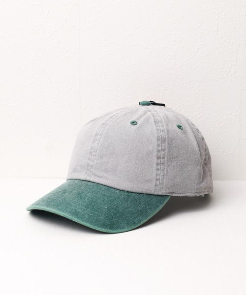 newhattan（ニューハッタン）の「《newhattan》Baseball Low Cap pigment dyed two tone（キャップ・レディース・ブラック系1/グレー系1/グレー系2/グレー系3/ベージュ系1/ベージュ系2/カーキ系1/カーキ系2/カーキ系3/グリーン系1/ブルー系1/ブルー系2/ブルー系3・ONE SIZE）」の4枚目の写真