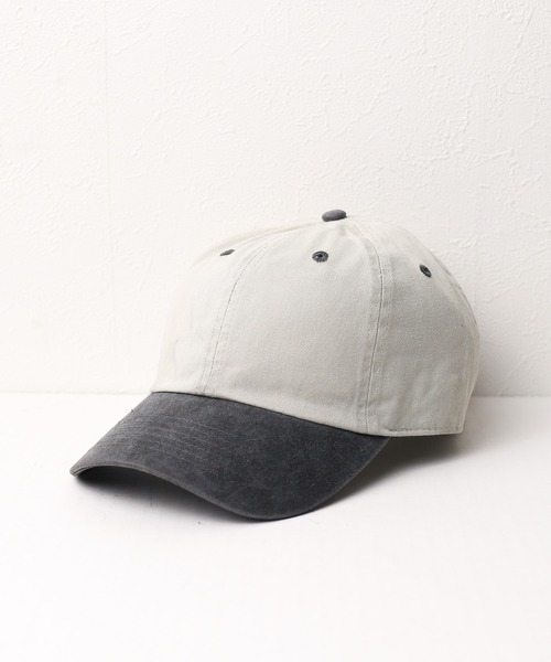 newhattan（ニューハッタン）の「《newhattan》Baseball Low Cap pigment dyed two tone（キャップ・レディース・ブラック系1/グレー系1/グレー系2/グレー系3/ベージュ系1/ベージュ系2/カーキ系1/カーキ系2/カーキ系3/グリーン系1/ブルー系1/ブルー系2/ブルー系3・ONE SIZE）」の5枚目の写真