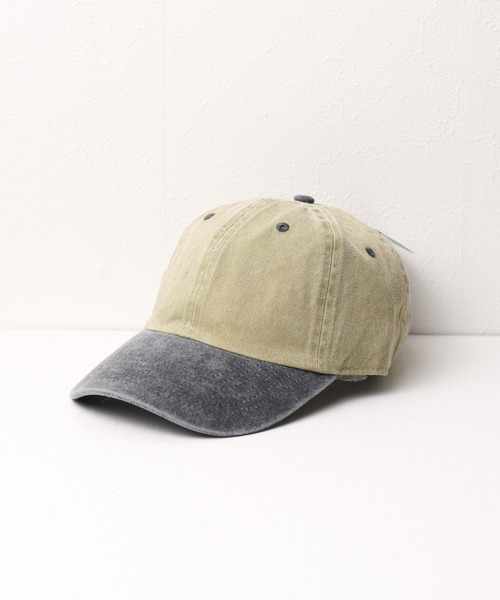 newhattan（ニューハッタン）の「《newhattan》Baseball Low Cap pigment dyed two tone（キャップ・レディース・ブラック系1/グレー系1/グレー系2/グレー系3/ベージュ系1/ベージュ系2/カーキ系1/カーキ系2/カーキ系3/グリーン系1/ブルー系1/ブルー系2/ブルー系3・ONE SIZE）」の7枚目の写真