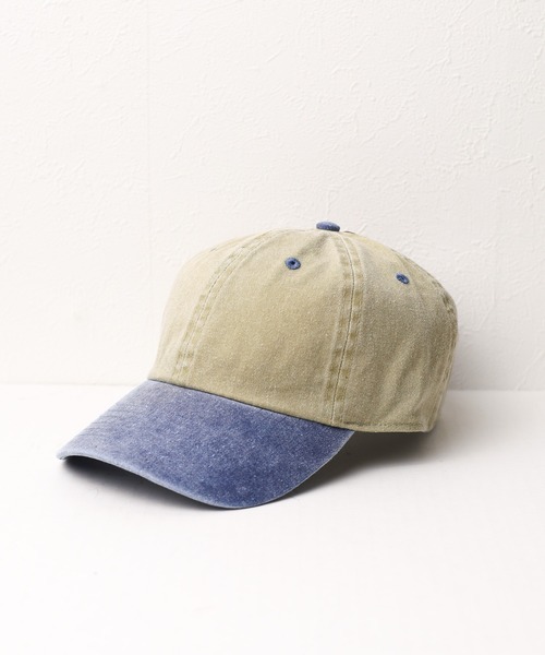 newhattan（ニューハッタン）の「《newhattan》Baseball Low Cap pigment dyed two tone（キャップ・レディース・ブラック系1/グレー系1/グレー系2/グレー系3/ベージュ系1/ベージュ系2/カーキ系1/カーキ系2/カーキ系3/グリーン系1/ブルー系1/ブルー系2/ブルー系3・ONE SIZE）」の8枚目の写真