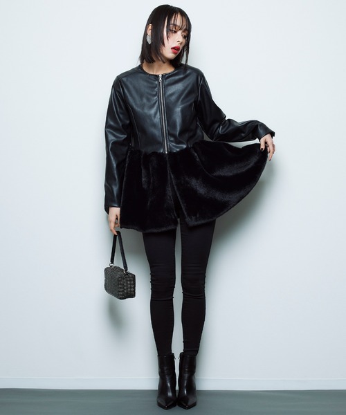 Narcissus（ナルシス）の「【Narcissus】ファーペプラムジャケット