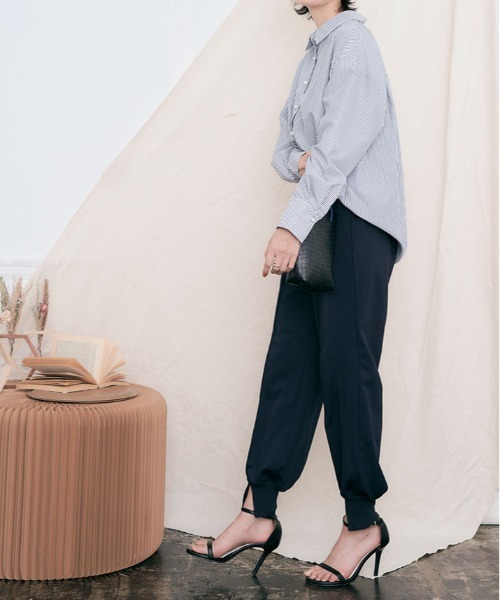 kirakiraShop（キラキラショップ）の「パール ボタン ストライプ シャツ（シャツ/ブラウス・レディース・ネイビー/ベージュ/レッド/グリーン・FREE）」の18枚目の写真
