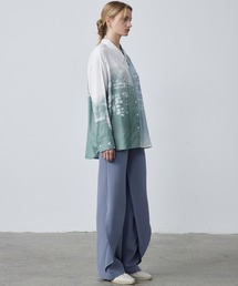 ELOOPS（イーループス）の「【ELOOPS】ドレープパネル裾フレアルーズパンツ（スラックス）」