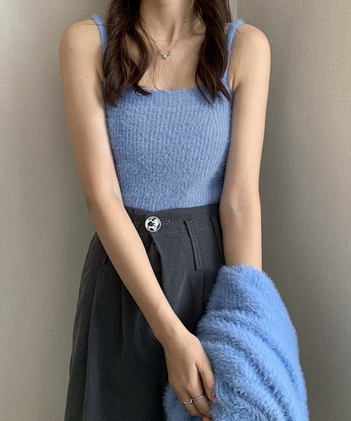 Miniministore(ミニミニストア)の「ニットカーディガン キャミ セット 5色(ニット/セーター・レディース・ブラウン/ピンク/ブルー/アイボリー/ブラック・FREE)」の16枚目の写真