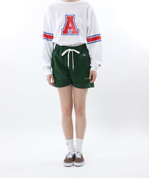 Champion(チャンピオン)の「【Champion/チャンピオン】レディース スウェットショーツ(スウェットパンツ・レディース・ダークグリーン/ヘザーグレー/ベージュ/チャコール・LARGE/MEDIUM)」の10枚目の写真