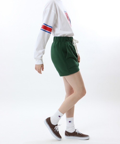 Champion(チャンピオン)の「【Champion/チャンピオン】レディース スウェットショーツ(スウェットパンツ・レディース・ダークグリーン/ヘザーグレー/ベージュ/チャコール・LARGE/MEDIUM)」の13枚目の写真