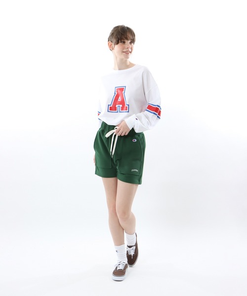 Champion(チャンピオン)の「【Champion/チャンピオン】レディース スウェットショーツ(スウェットパンツ・レディース・ダークグリーン/ヘザーグレー/ベージュ/チャコール・LARGE/MEDIUM)」の14枚目の写真