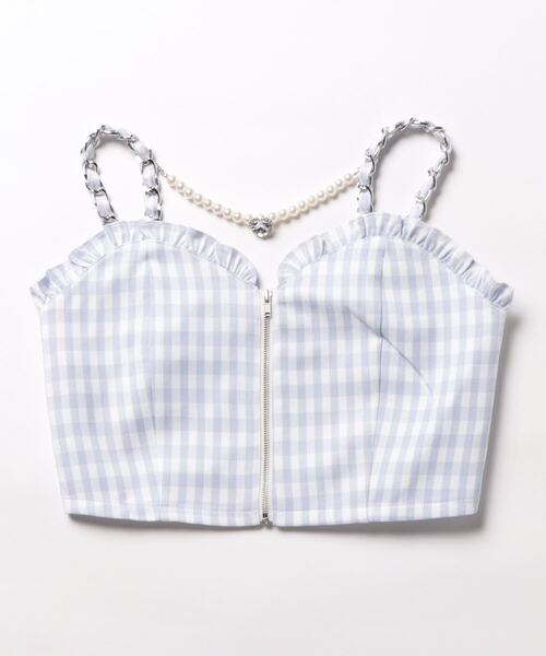 Ank Rouge（アンクルージュ）の「ギンガムビスチェ（シャツ/ブラウス・レディース・ピンク/ブルー/ブラック・M）」の12枚目の写真