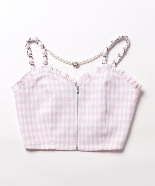 Ank Rouge（アンクルージュ）の「ギンガムビスチェ（シャツ/ブラウス・レディース・ピンク/ブルー/ブラック・M）」の13枚目の写真