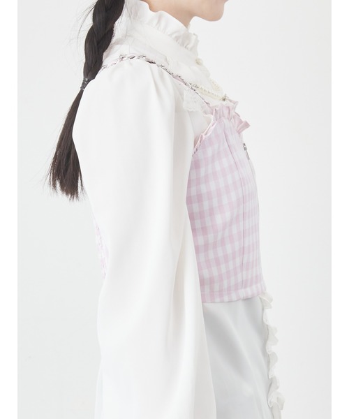 Ank Rouge（アンクルージュ）の「ギンガムビスチェ（シャツ/ブラウス・レディース・ピンク/ブルー/ブラック・M）」の7枚目の写真