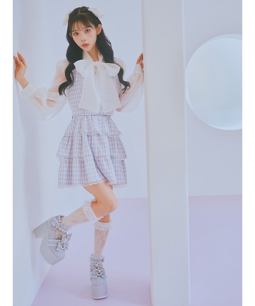 Ank Rouge（アンクルージュ）の「ギンガムビスチェ（シャツ/ブラウス・レディース・ピンク/ブルー/ブラック・M）」の11枚目の写真