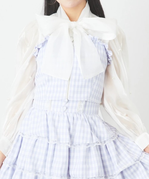 Ank Rouge（アンクルージュ）の「ギンガムビスチェ（シャツ/ブラウス・レディース・ピンク/ブルー/ブラック・M）」の17枚目の写真