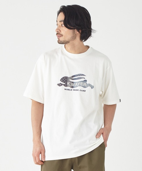 KRIFF MAYER(クリフメイヤー)の「フライングラビット柄ロゴ半袖T(Tシャツ/カットソー・メンズ・ブルー/グレー/レッド/チャコール/オフホワイト/グリーン・MEDIUM/X-LARGE/LARGE)」の2枚目の写真