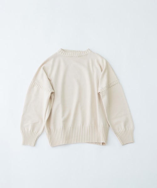ニット セーター オーガニックコットンガンジーセーター風ニット レディース nop de nod ニット セーター オーガニックコットンガンジー