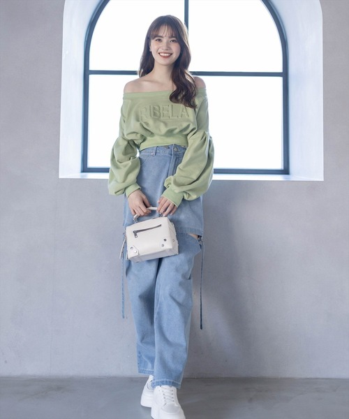 clear（クリア）の「マルチwayエンボスロゴ袖ボリュームスウェット≪2024SS新作≫（スウェット・レディース・杢グレー/ブラック/ライトカーキ・F）」の13枚目の写真