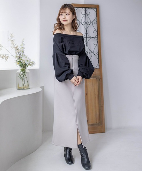 clear（クリア）の「マルチwayエンボスロゴ袖ボリュームスウェット≪2024SS新作≫（スウェット・レディース・杢グレー/ブラック/ライトカーキ・F）」の17枚目の写真