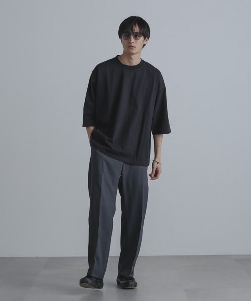NANO universe（ナノユニバース）の「ストレッチツイルストレートスラックス(セットアップ可)（スラックス・メンズ・ブラック/ブルーグレー/チャコール・S/M/L）」の18枚目の写真