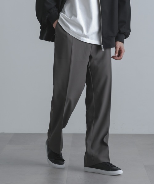 NANO universe（ナノユニバース）の「ストレッチツイルストレートスラックス(セットアップ可)（スラックス・メンズ・ブラック/ブルーグレー/チャコール・S/M/L）」の6枚目の写真
