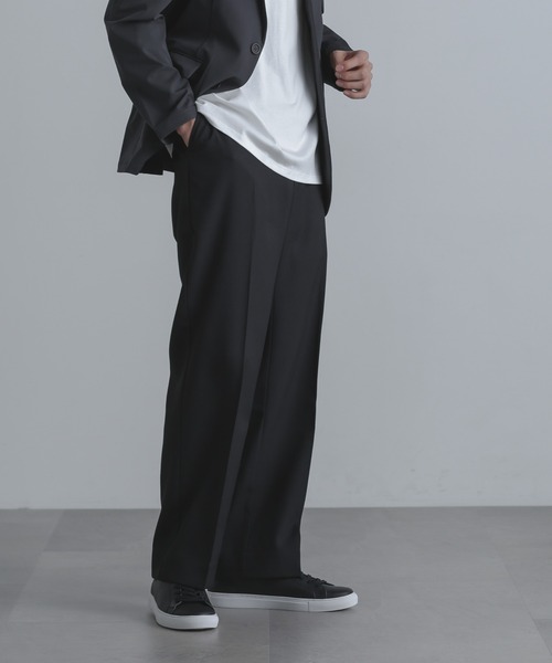 NANO universe（ナノユニバース）の「ストレッチツイルストレートスラックス(セットアップ可)（スラックス・メンズ・ブラック/ブルーグレー/チャコール・S/M/L）」の11枚目の写真