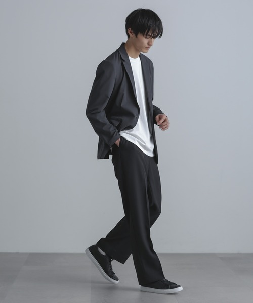 NANO universe（ナノユニバース）の「ストレッチツイルストレートスラックス(セットアップ可)（スラックス・メンズ・ブラック/ブルーグレー/チャコール・S/M/L）」の13枚目の写真