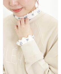 Samansa Mos2 | パターンメッシュ花柄ハイネックカットソー(Tシャツ/カットソー)