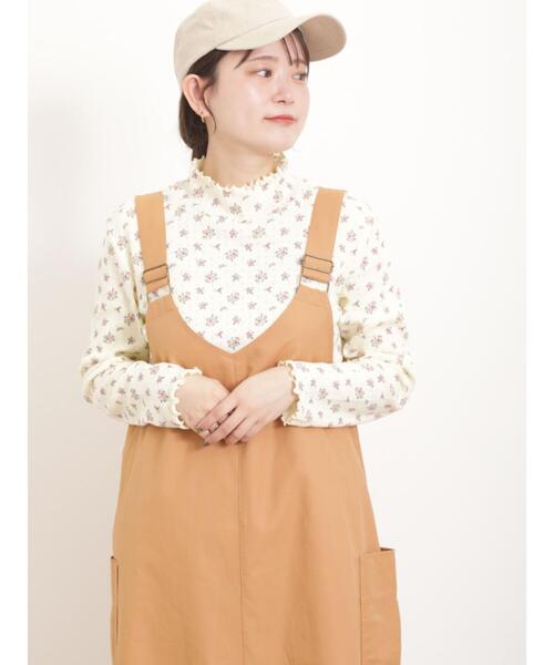 Samansa Mos2（サマンサ モスモス）の「パターンメッシュ花柄ハイネックカットソー（Tシャツ/カットソー・レディース・パープル/イエロー/モカ/サックスブルー・F）」の11枚目の写真