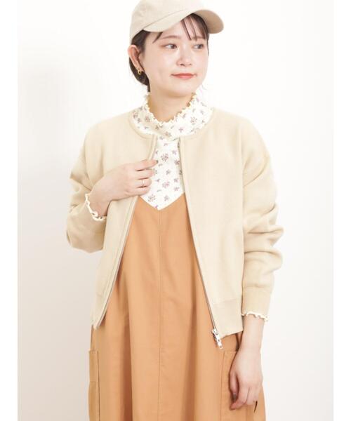 Samansa Mos2（サマンサ モスモス）の「パターンメッシュ花柄ハイネックカットソー（Tシャツ/カットソー・レディース・パープル/イエロー/モカ/サックスブルー・F）」の12枚目の写真