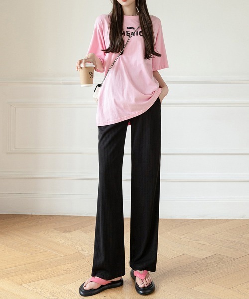 Miniministore(ミニミニストア)の「マタニティパンツプリーツワイドパンツ美脚(スラックス・レディース・ピンク/ブラック/イエロー/ダークグレー/オフホワイト・XL/L)」の13枚目の写真