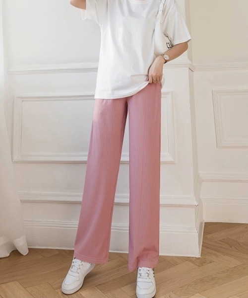 Miniministore(ミニミニストア)の「マタニティパンツプリーツワイドパンツ美脚(スラックス・レディース・ピンク/ブラック/イエロー/ダークグレー/オフホワイト・XL/L)」の20枚目の写真