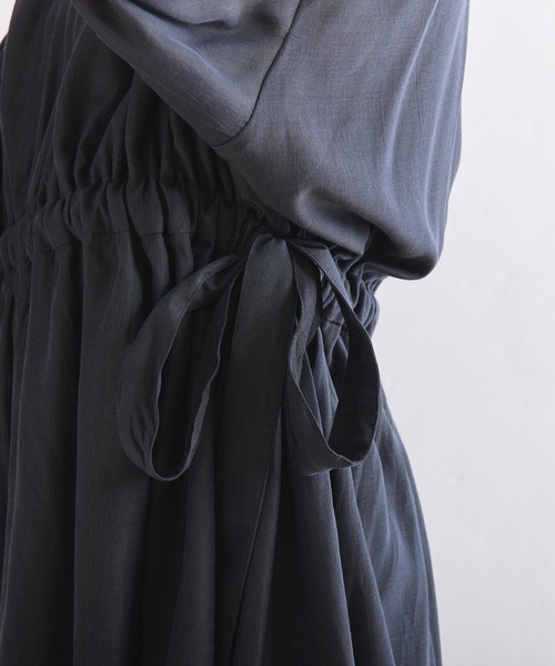 one after another NICE CLAUP（ワンアフターアナザーナイスクラップ）の「サイドリボン/ウェストドロストチュニック【WEB限定商品】（チュニック・レディース・チャコールグレー/アイボリー/ピンク・FREE）」の12枚目の写真