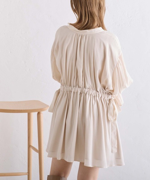 one after another NICE CLAUP（ワンアフターアナザーナイスクラップ）の「サイドリボン/ウェストドロストチュニック【WEB限定商品】（チュニック・レディース・チャコールグレー/アイボリー/ピンク・FREE）」の18枚目の写真