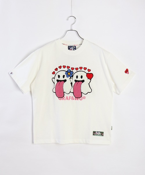 専用アルベロベロ♥️ぶたさん　わんちゃん　煙突屋根窓絵画風プリント半袖Tシャツ 不二家 ペコちゃん ポコちゃん 総柄 開襟シャツ アロハ ド派手