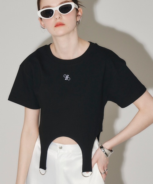 セール】ロゴ刺繍入りクロップドTシャツ（Tシャツ/カットソー