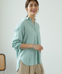 リネンブレンド冷感シャツ