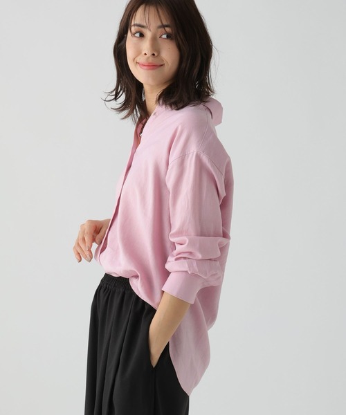 Elura（エルーラ）の「リネンブレンド冷感シャツ（シャツ/ブラウス・レディース・グリーン系その他/ライトイエロー/ブラウン系その他/ライトピンク・SMALL/MEDIUM/LARGE）」の8枚目の写真