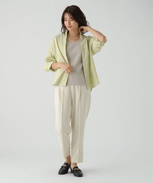 Elura（エルーラ）の「リネンブレンド冷感シャツ（シャツ/ブラウス・レディース・グリーン系その他/ライトイエロー/ブラウン系その他/ライトピンク・SMALL/MEDIUM/LARGE）」の13枚目の写真