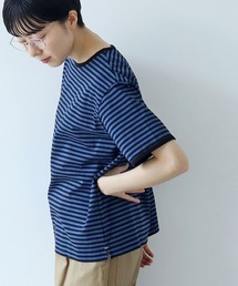 PAR ICI | ボーダー配色バインダー 半袖Tシャツ(Tシャツ/カットソー)
