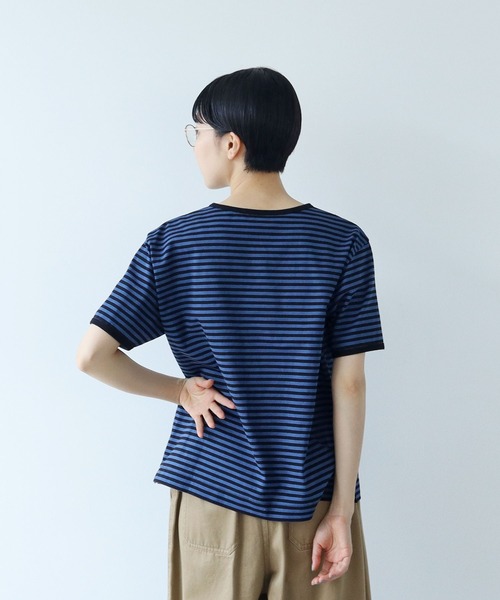 ボーダー配色バインダー 半袖Tシャツ（Tシャツ/カットソー