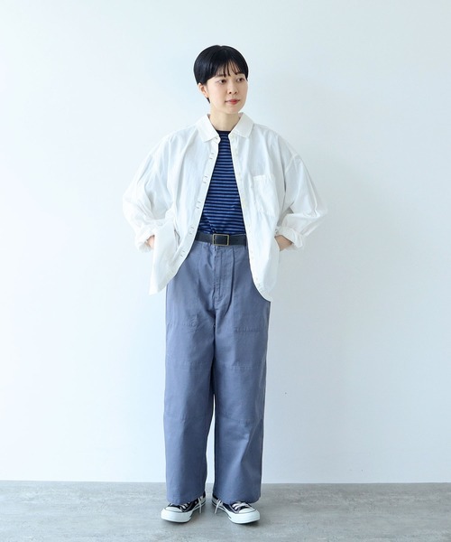 PAR ICI（パーリッシィ）の「ボーダー配色バインダー 半袖Tシャツ（Tシャツ/カットソー・レディース・グリーン/サックスブルー/ピンク系その他/ブラック/オレンジ/イエロー/ライトブルー/カーキ/マスタード/ダークブラウン/グリーン系その他/ピンク系その他2・FREE）」の15枚目の写真