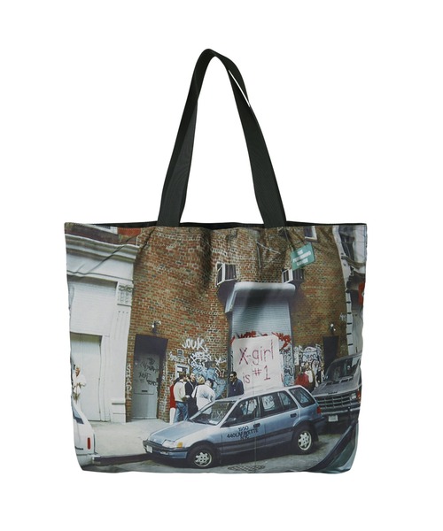 X-girl（エックスガール）の「X-girl BIG TOTE BAG（トートバッグ・レディース・マルチ・ONE SIZE）」の3枚目の写真