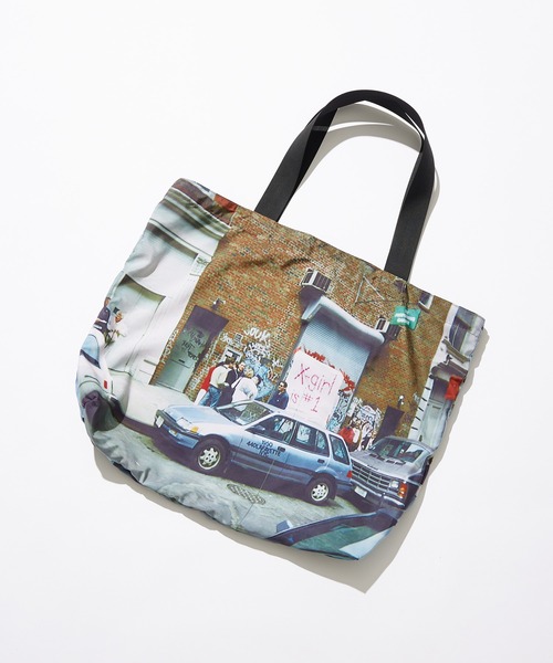 X-girl（エックスガール）の「X-girl BIG TOTE BAG（トートバッグ・レディース・マルチ・ONE SIZE）」の10枚目の写真