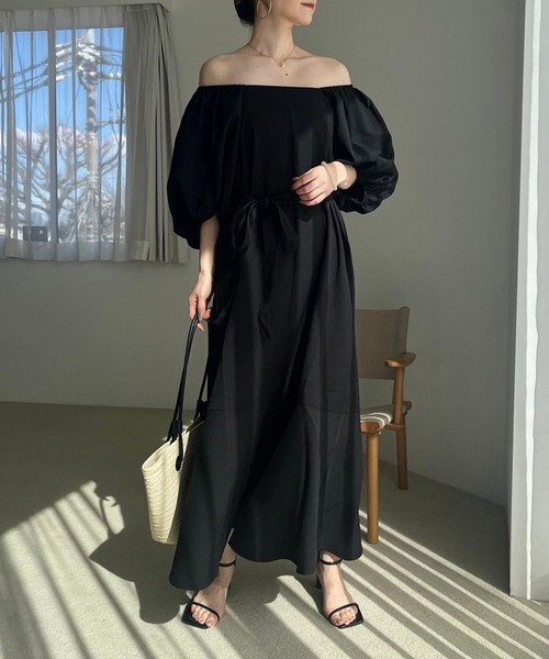 one after another NICE CLAUP(ワンアフターアナザーナイスクラップ)の「ボリュームスリーブワンピース【ZOZO限定】(ワンピース・レディース・アイボリー/ブラック/グレイッシュベージュ・FREE)」の17枚目の写真