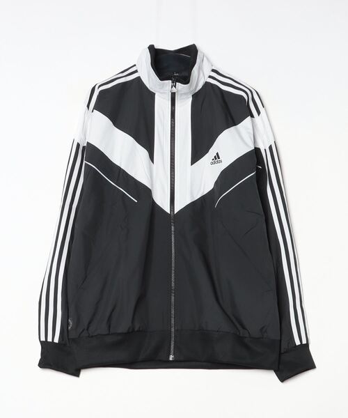 adidas(アディダス)の「アディダス adidas スリーストライプス パック ルーズフィット メッシュ裏地付きウーブンジャケット(ジャージ・メンズ・ネイビー/ブラック×ホワイト・S/M/L/LL/3L)」の1枚目の写真