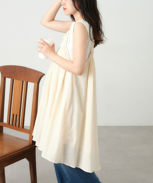 CIAOPANIC TYPY（チャオパニックティピー）の「【india】スシボイルシャーリングキャミチュニック（キャミソール・レディース・アイボリー/ブラウン/ブラック・ONE SIZE）」の8枚目の写真
