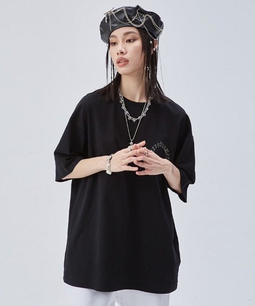 Ressaca(レサーカ)の「オーバーサイズ ラインストーンクロスモチーフロゴTシャツ(Tシャツ/カットソー・メンズ・ホワイト/ブラック/チャコールグレー・XL/L/M)」の11枚目の写真