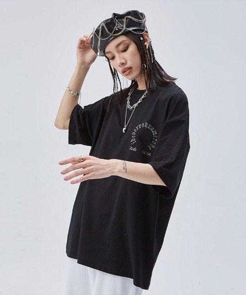 Ressaca(レサーカ)の「オーバーサイズ ラインストーンクロスモチーフロゴTシャツ(Tシャツ/カットソー・メンズ・ホワイト/ブラック/チャコールグレー・XL/L/M)」の10枚目の写真
